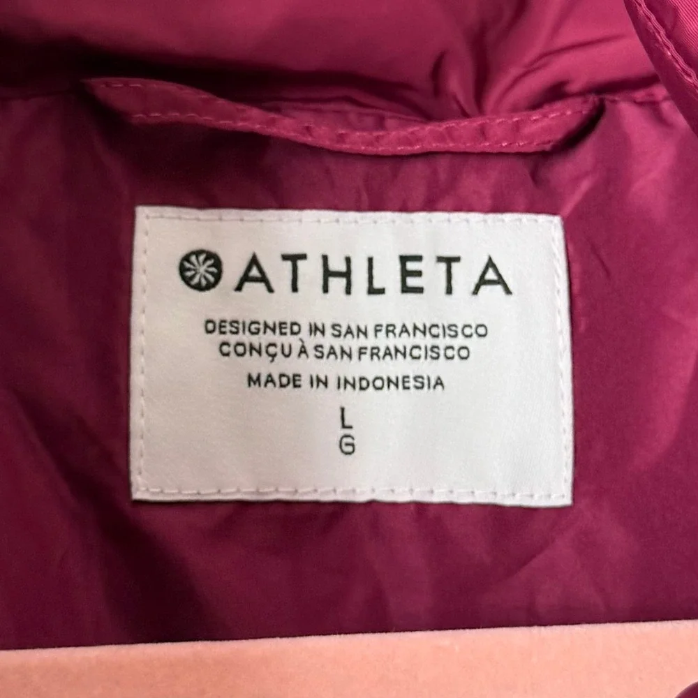 Athleta Jacket Womens Large Purple Jet Set Ruched Bomber Full Side Zip Athletic